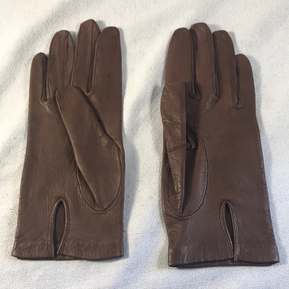 Elegant Butter Soft Brown Leather Second Skin Feel Fashion Driving Womens Gloves